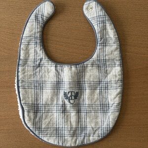 NEVER USED TARTINE & CHOCOLAT Plaid Baby Bib with Embroidered Logo